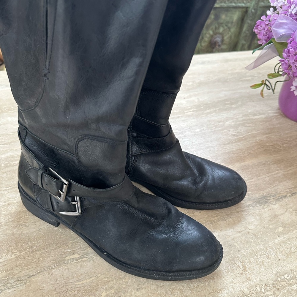 Black Leather Designer Women's Boots size 9.5
